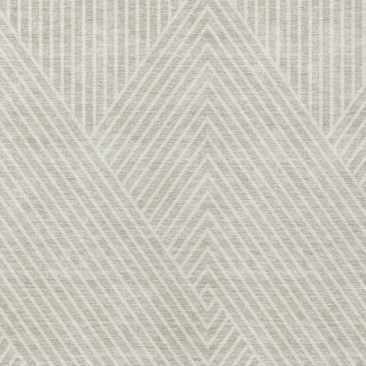 3' X 5' Beige And Ivory Geometric Washable Indoor Outdoor Area Rug