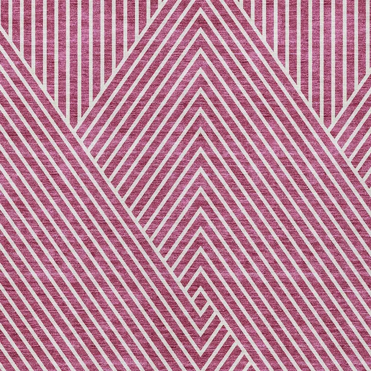 5' X 8' Blush And Ivory Geometric Washable Indoor Outdoor Area Rug