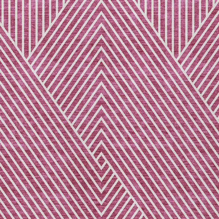10' X 14' Blush And Ivory Geometric Washable Indoor Outdoor Area Rug