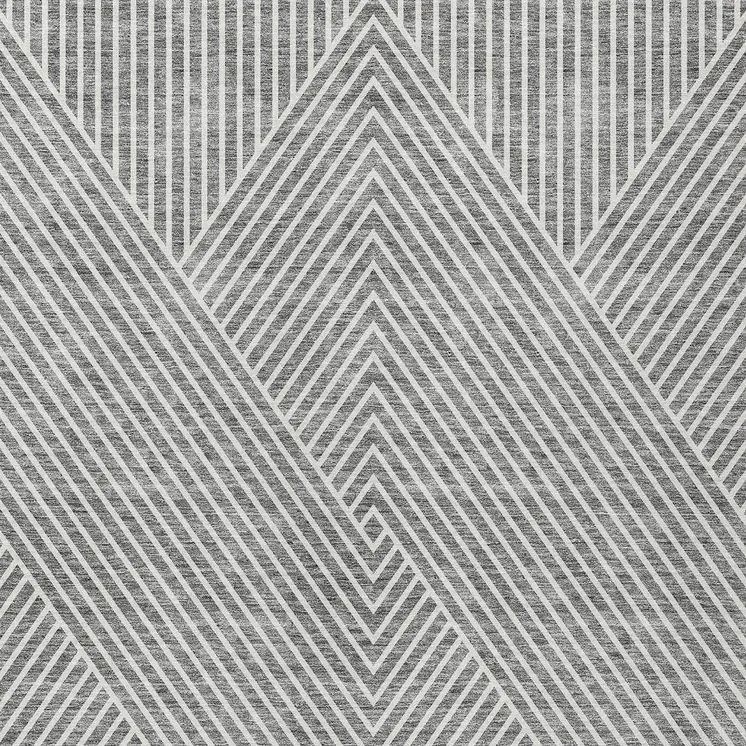 5' X 8' Gray And Ivory Geometric Washable Indoor Outdoor Area Rug