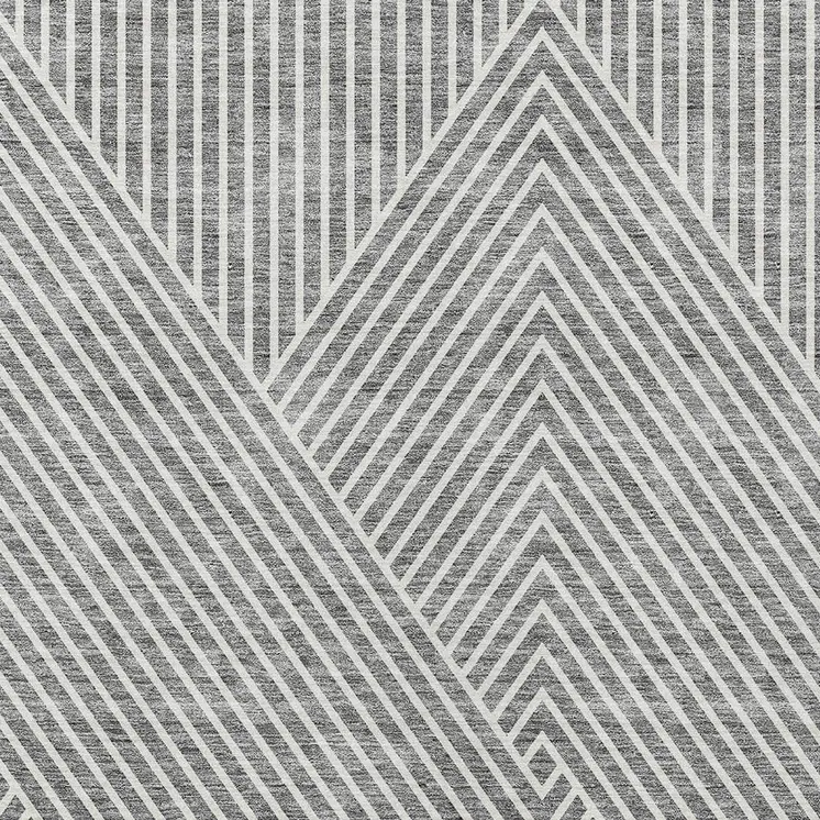 8' X 10' Gray And Ivory Geometric Washable Indoor Outdoor Area Rug