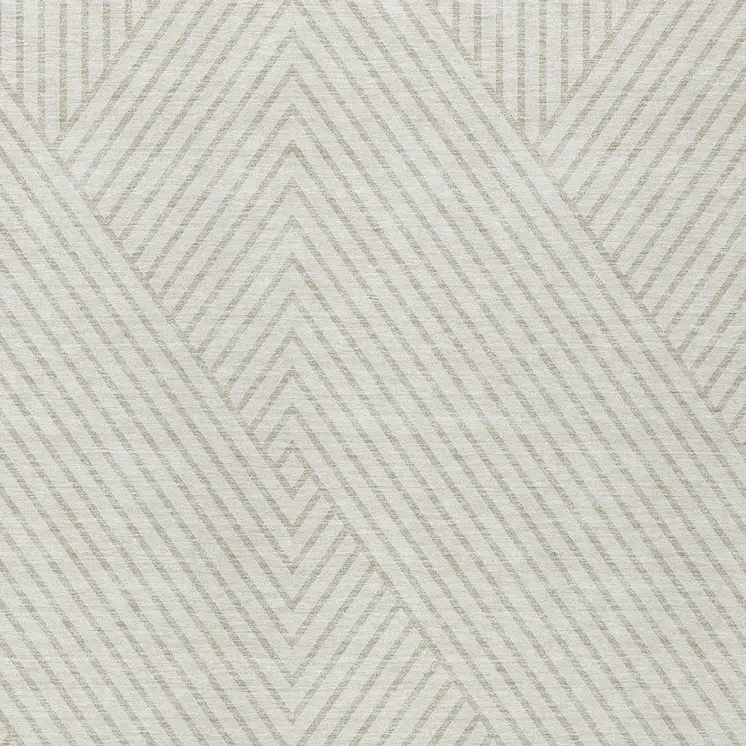10' X 14' Ivory And Pale Beige Geometric Washable Indoor Outdoor Area Rug