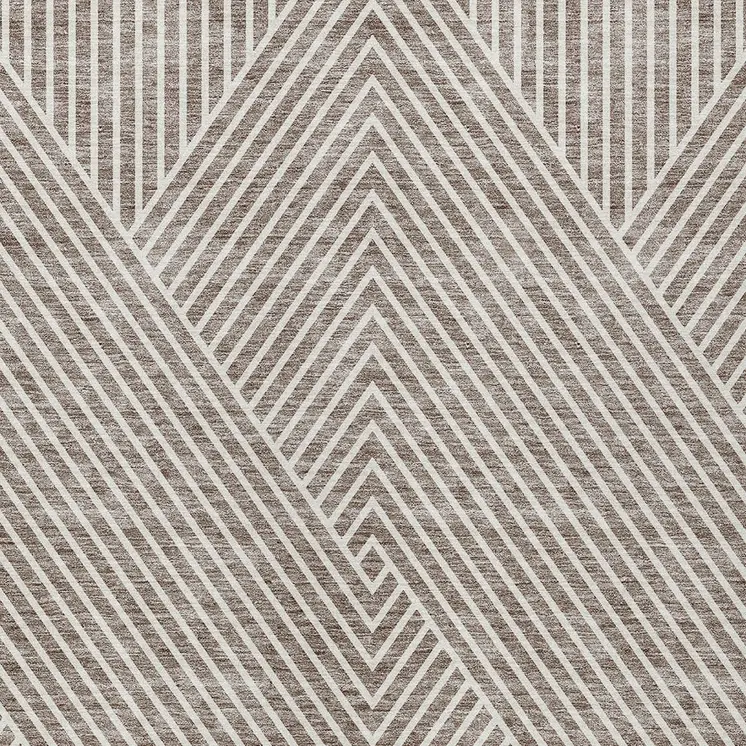 3' X 5' Taupe And Ivory Geometric Washable Indoor Outdoor Area Rug