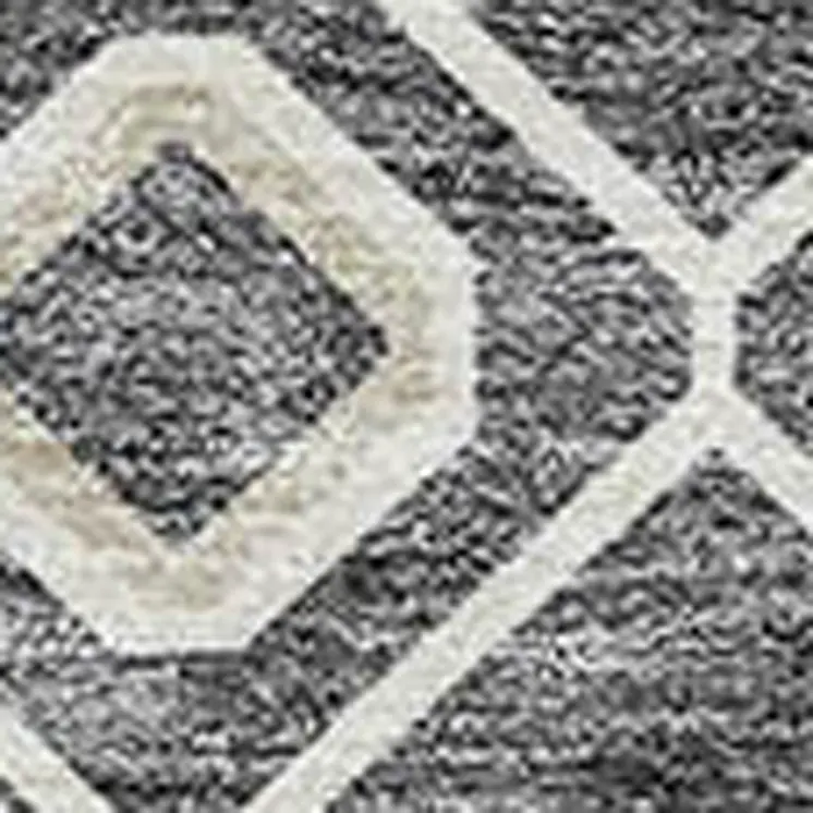 5' X 8' Gray Ivory And Gold Geometric Washable Indoor Outdoor Area Rug