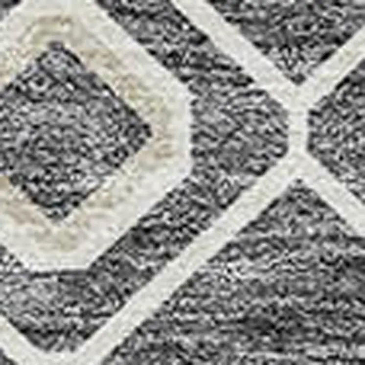 9' X 12' Gray Ivory And Gold Geometric Washable Indoor Outdoor Area Rug