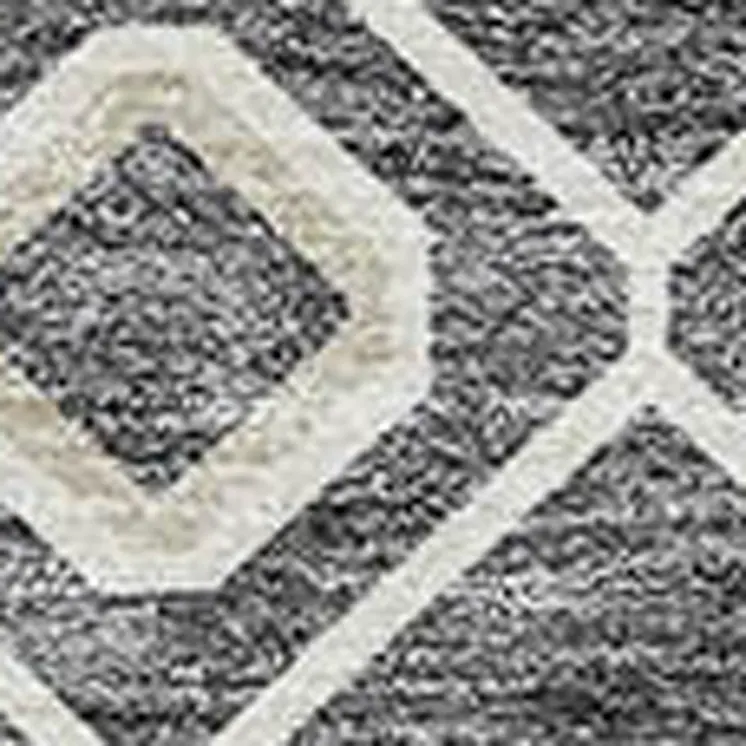 10' X 14' Gray Ivory And Gold Geometric Washable Indoor Outdoor Area Rug