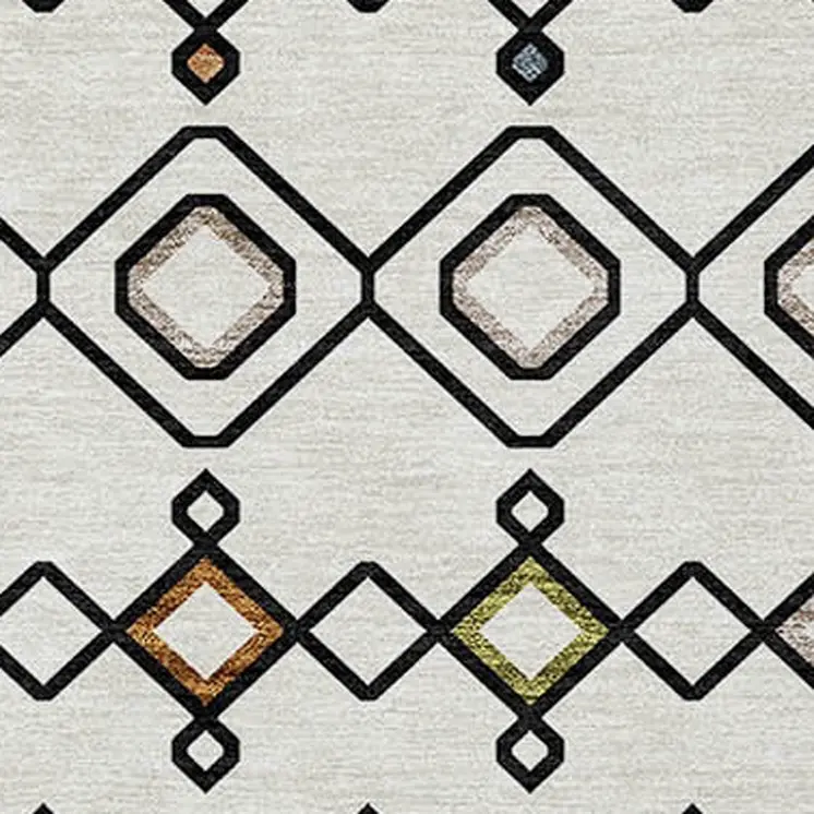 8' X 10' Ivory Red And Gray Geometric Washable Indoor Outdoor Area Rug