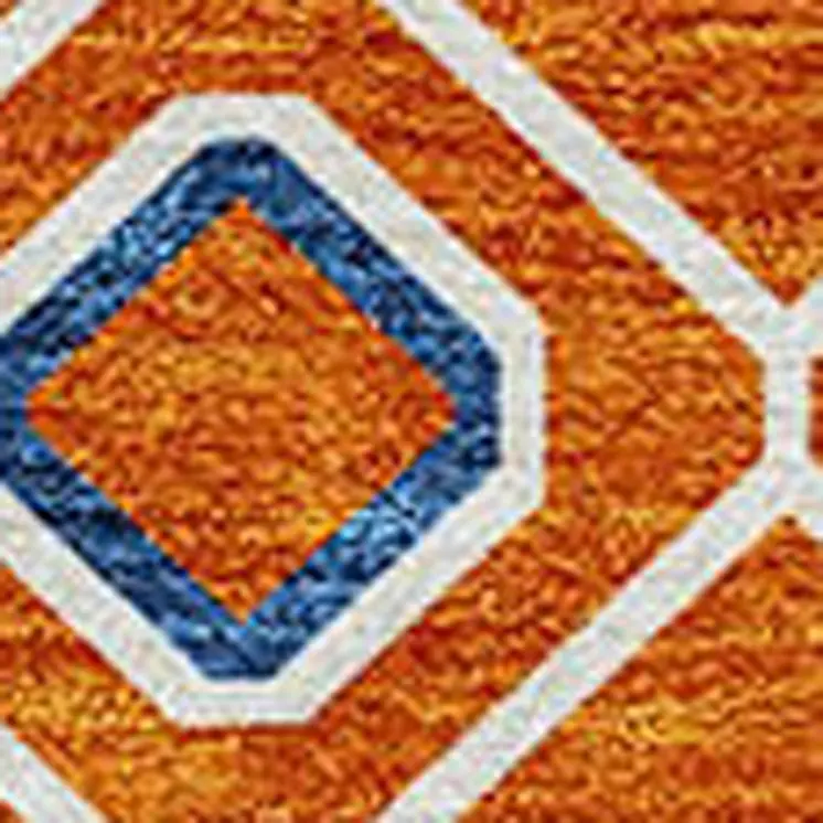 8' X 10' Orange Blue And Purple Geometric Washable Indoor Outdoor Area Rug