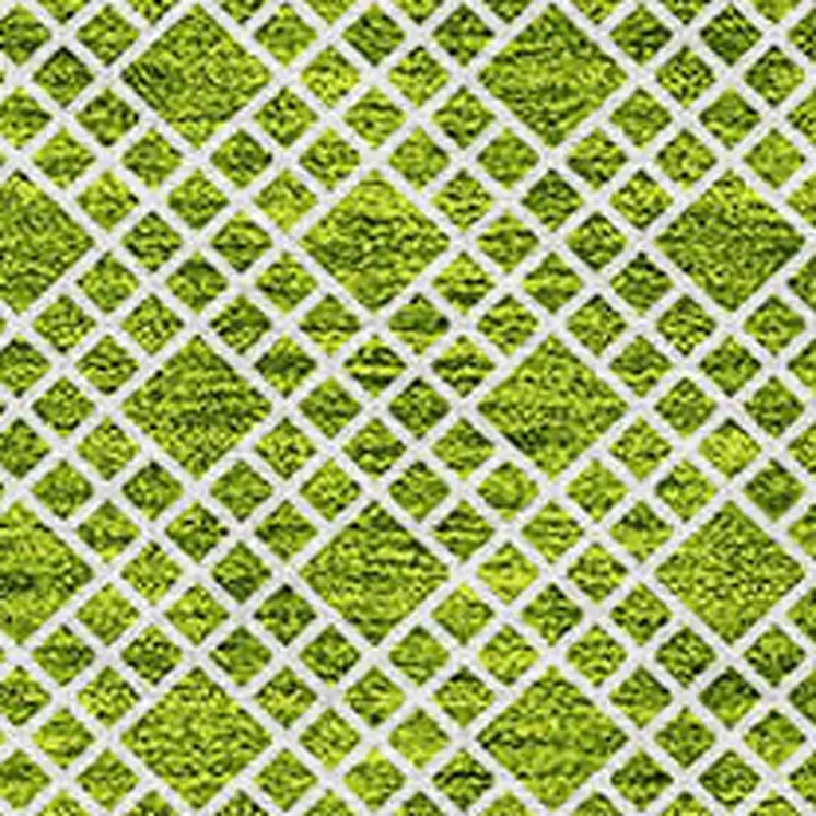 10' X 14' Lime Green And Ivory Chevron Washable Indoor Outdoor Area Rug