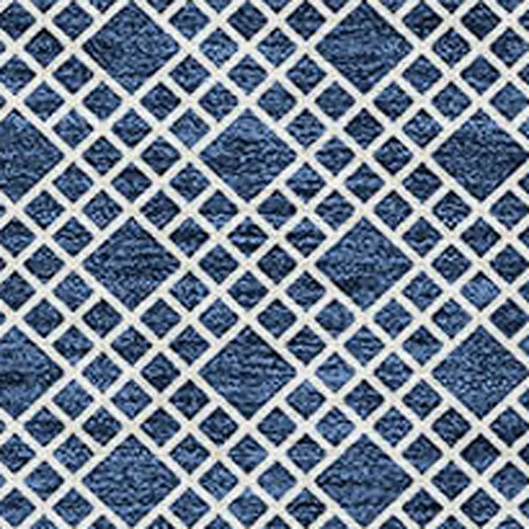 10' X 14' Navy Blue And Ivory Chevron Washable Indoor Outdoor Area Rug