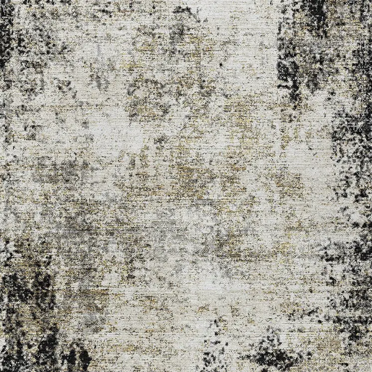 5' X 8' Black Ivory And Beige Abstract Washable Indoor Outdoor Area Rug