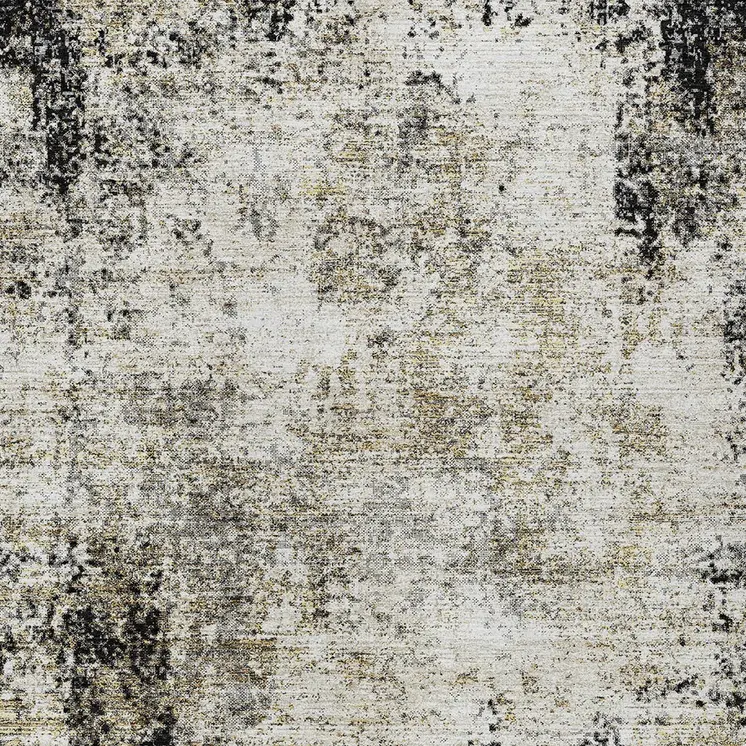 9' X 12' Black Ivory And Beige Abstract Washable Indoor Outdoor Area Rug