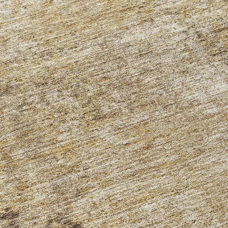8' Brown And Beige Round Abstract Washable Indoor Outdoor Area Rug
