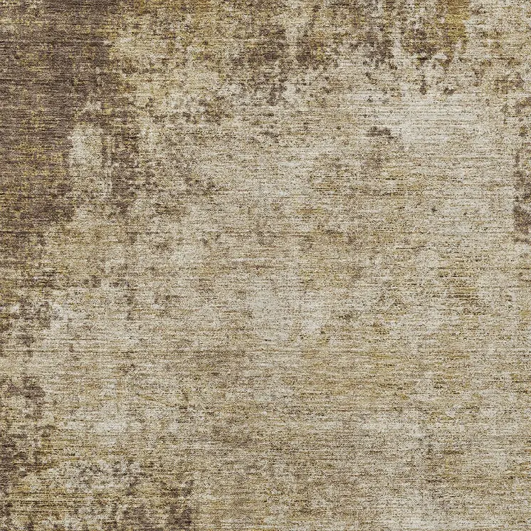 10' X 14' Brown And Beige Abstract Washable Indoor Outdoor Area Rug