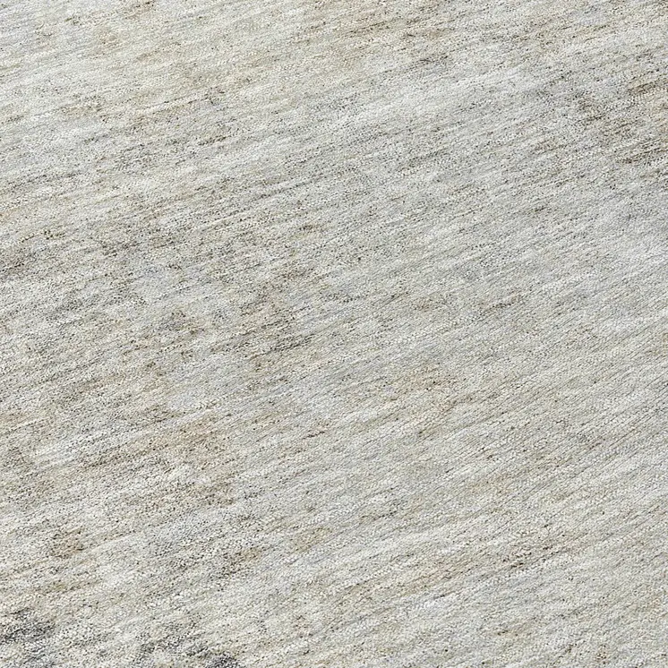 8' Gray And Ivory Round Abstract Washable Indoor Outdoor Area Rug
