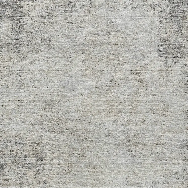 8' X 10' Gray And Ivory Abstract Washable Indoor Outdoor Area Rug