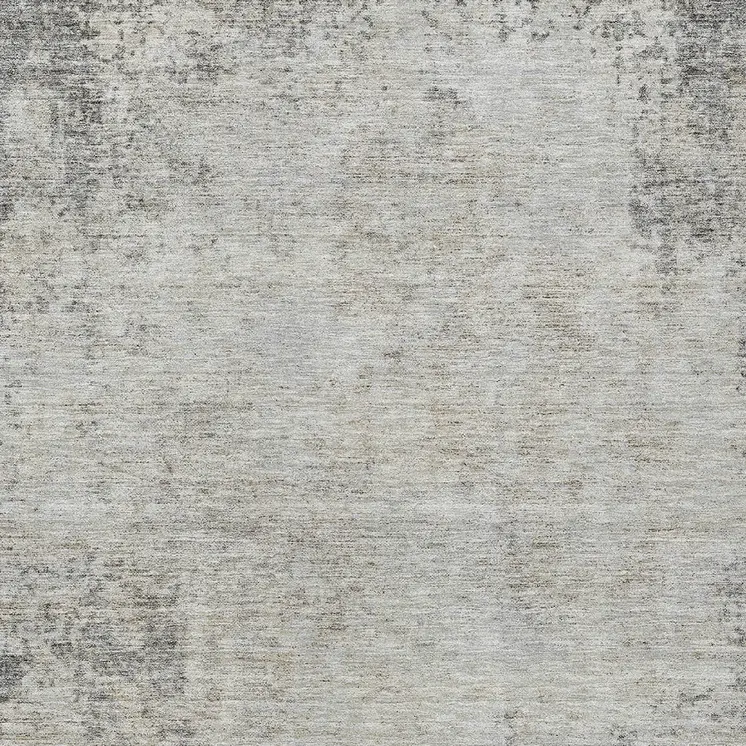 9' X 12' Gray And Ivory Abstract Washable Indoor Outdoor Area Rug
