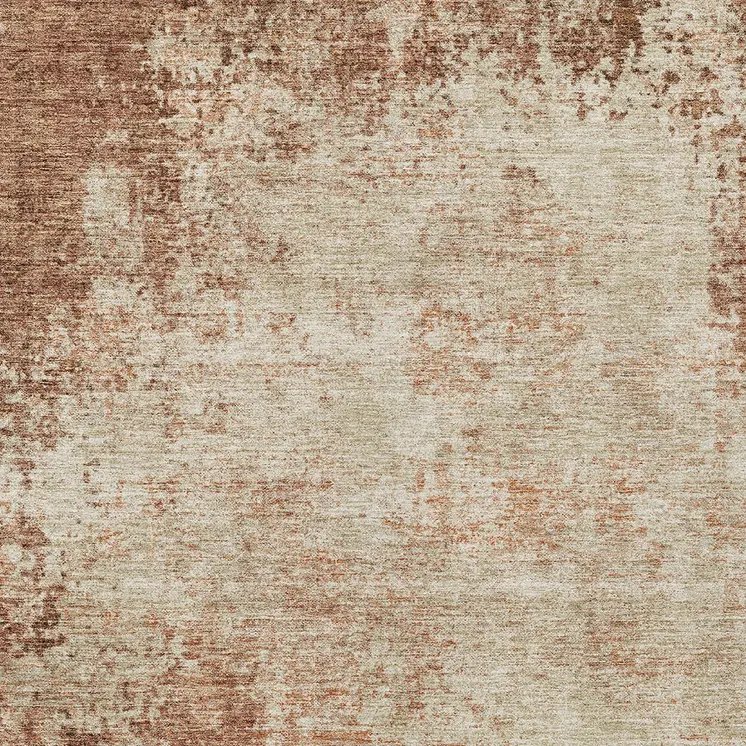 10' X 14' Orange And Beige Abstract Washable Indoor Outdoor Area Rug