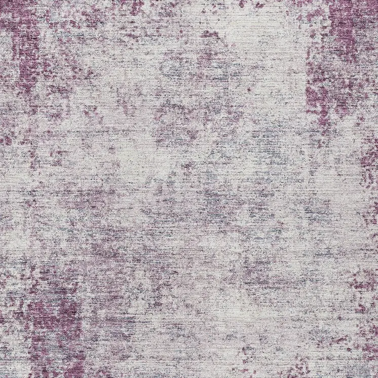 3' X 5' Plum And Ivory Abstract Washable Indoor Outdoor Area Rug