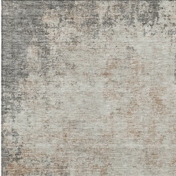 3' X 5' Taupe And Ivory Abstract Washable Indoor Outdoor Area Rug