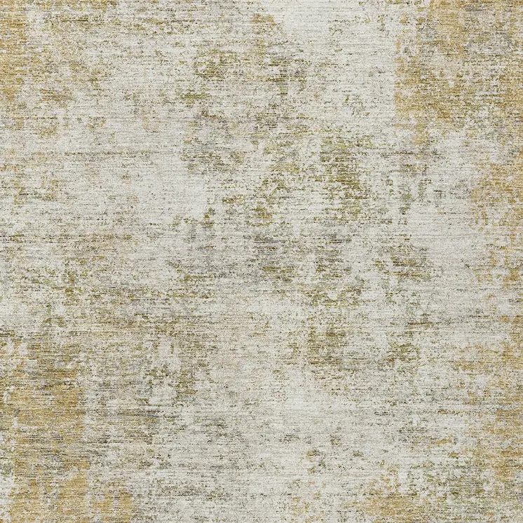 5' X 8' Wheat And Ivory Abstract Washable Indoor Outdoor Area Rug