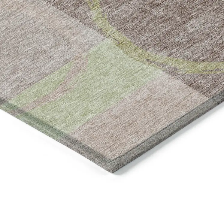 5' X 8' Blush And Mint Green Abstract Washable Indoor Outdoor Area Rug