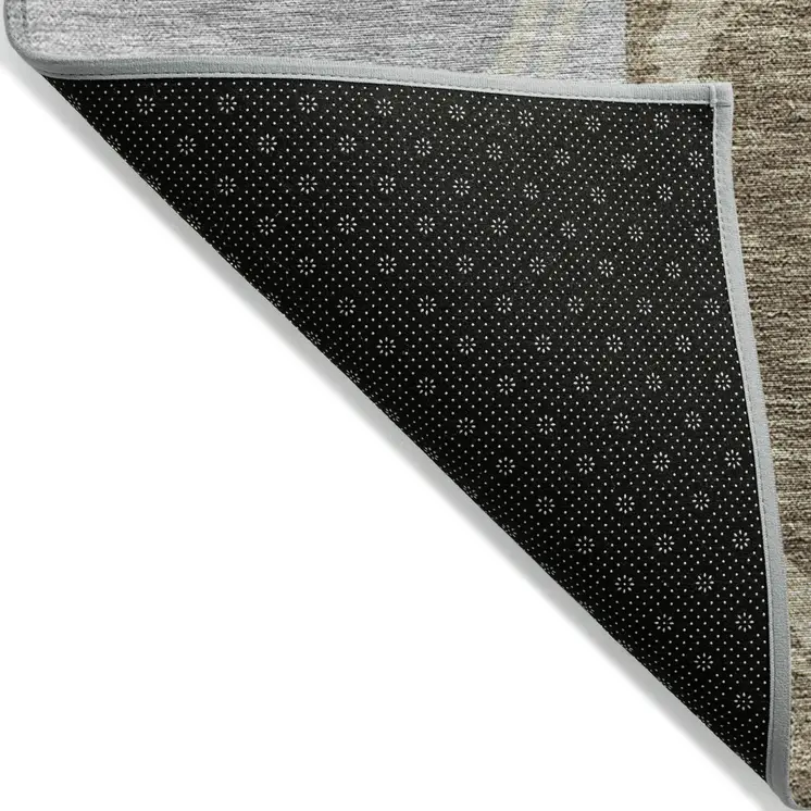 10' X 14' Brown And Ivory Geometric Washable Indoor Outdoor Area Rug