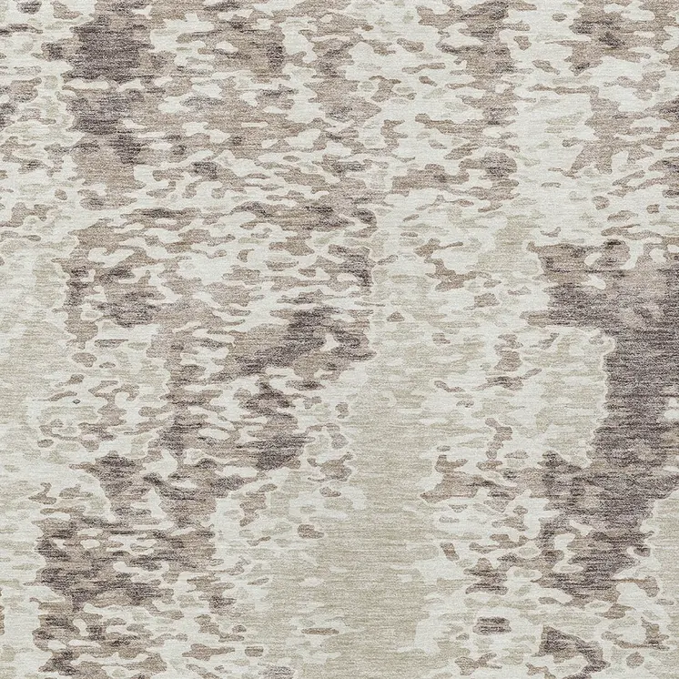 5' X 8' Ivory And Beige Abstract Washable Indoor Outdoor Area Rug