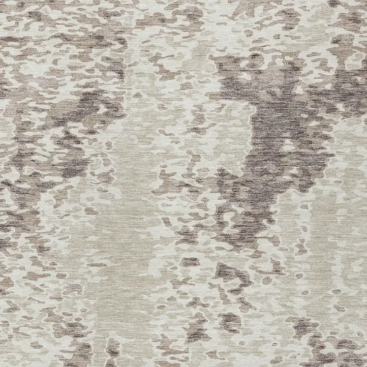 9' X 12' Ivory And Beige Abstract Washable Indoor Outdoor Area Rug