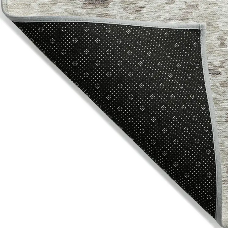 10' X 14' Ivory And Beige Abstract Washable Indoor Outdoor Area Rug