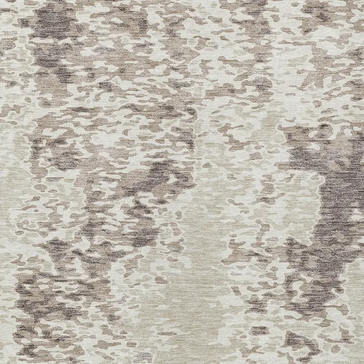 10' X 14' Ivory And Beige Abstract Washable Indoor Outdoor Area Rug