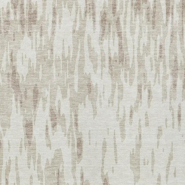 10' X 14' Ivory And Off White Abstract Washable Indoor Outdoor Area Rug