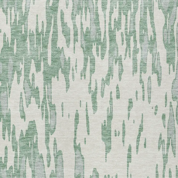 8' X 10' Sage And Ivory Abstract Washable Indoor Outdoor Area Rug