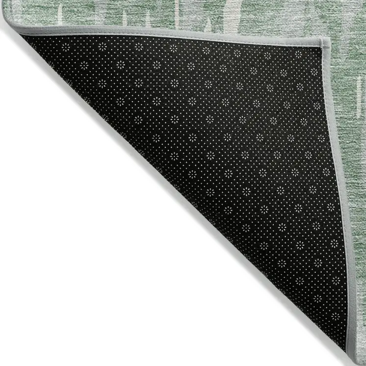 10' X 14' Sage And Ivory Abstract Washable Indoor Outdoor Area Rug