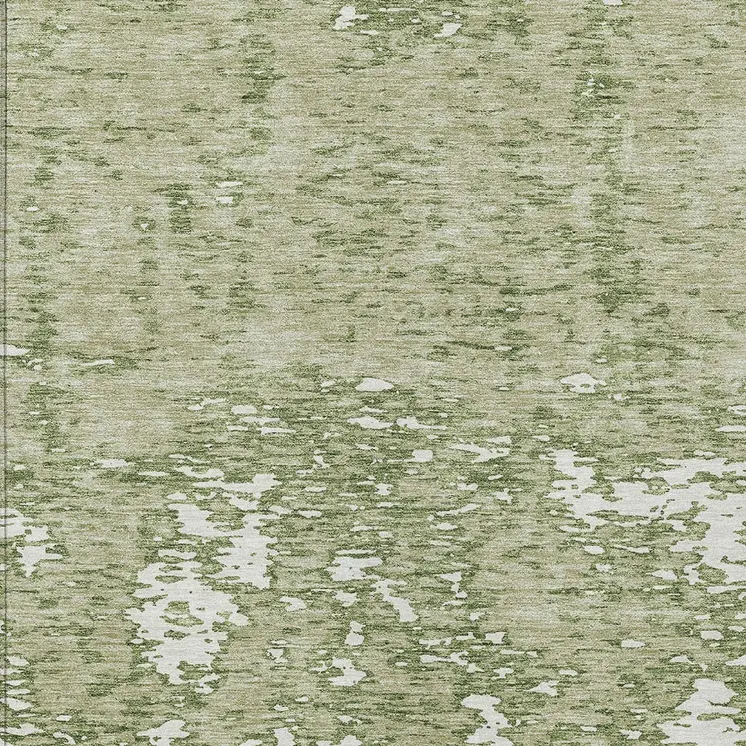 3' X 5' Sage And Ivory Abstract Washable Indoor Outdoor Area Rug