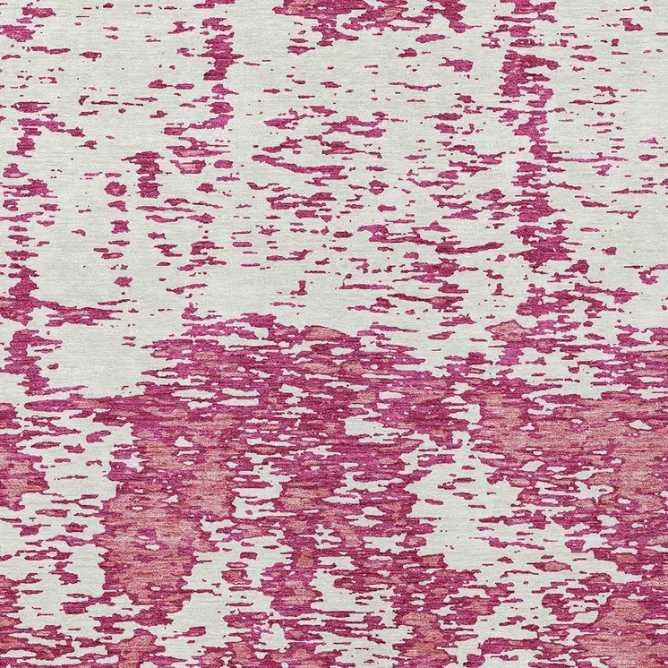 10' X 14' Blush And Ivory Abstract Washable Indoor Outdoor Area Rug