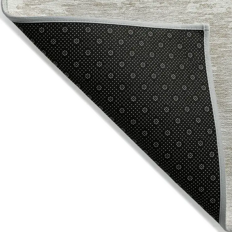 8' X 10' Ivory And Off White Abstract Washable Indoor Outdoor Area Rug
