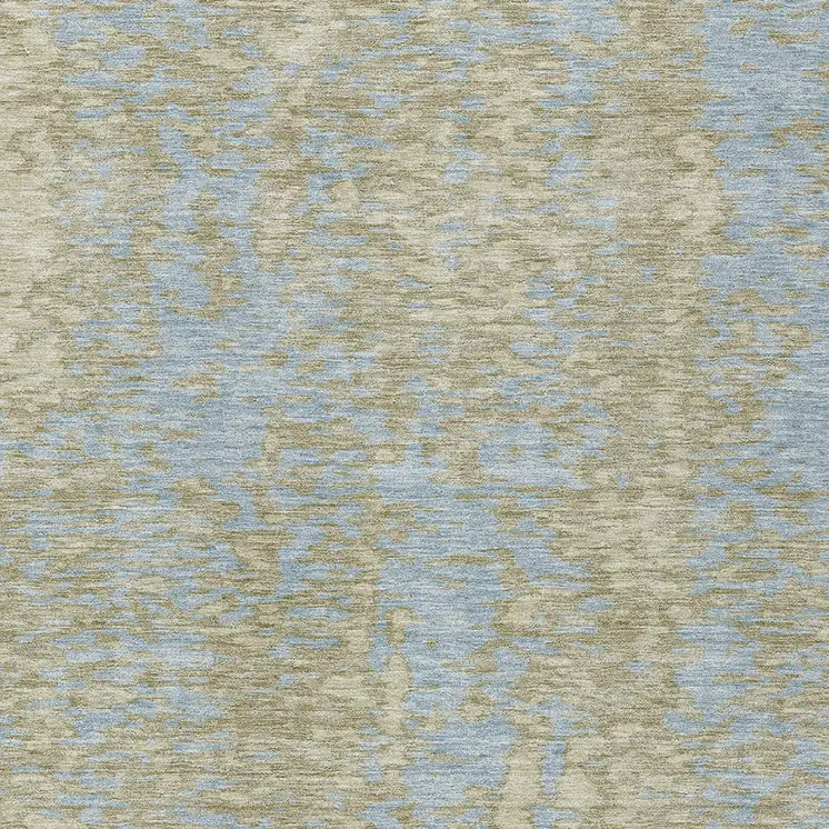 5' X 8' Beige And Blue Abstract Washable Indoor Outdoor Area Rug