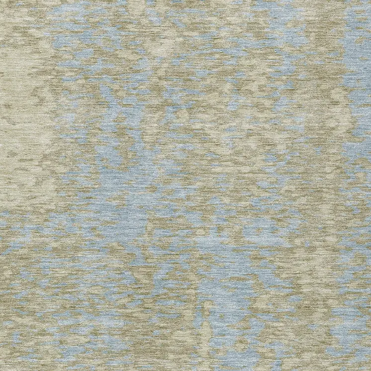 8' X 10' Beige And Blue Abstract Washable Indoor Outdoor Area Rug