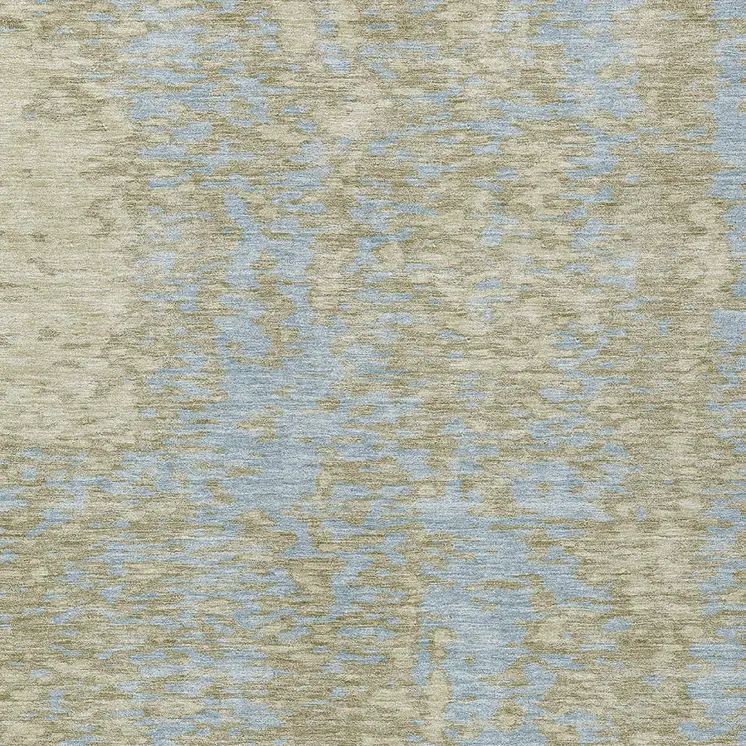 9' X 12' Beige And Blue Abstract Washable Indoor Outdoor Area Rug