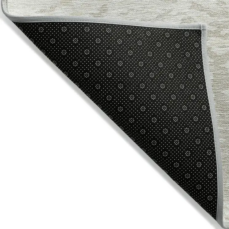 8' X 10' Ivory And Beige Abstract Washable Indoor Outdoor Area Rug