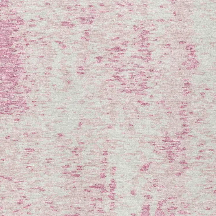 5' X 8' Pink And Ivory Abstract Washable Indoor Outdoor Area Rug