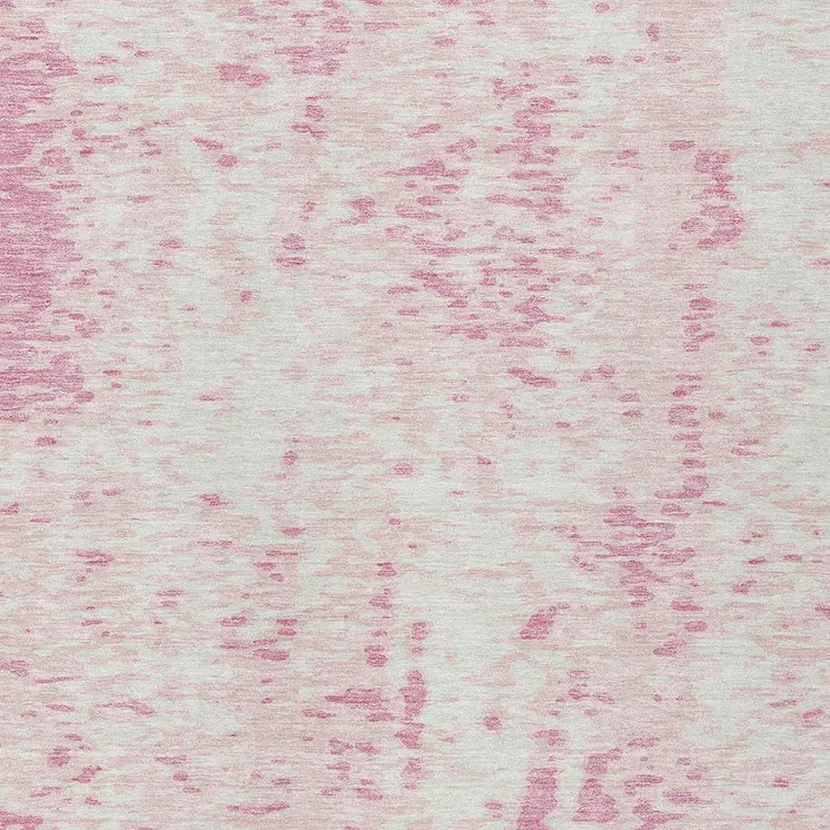 10' X 14' Pink And Ivory Abstract Washable Indoor Outdoor Area Rug