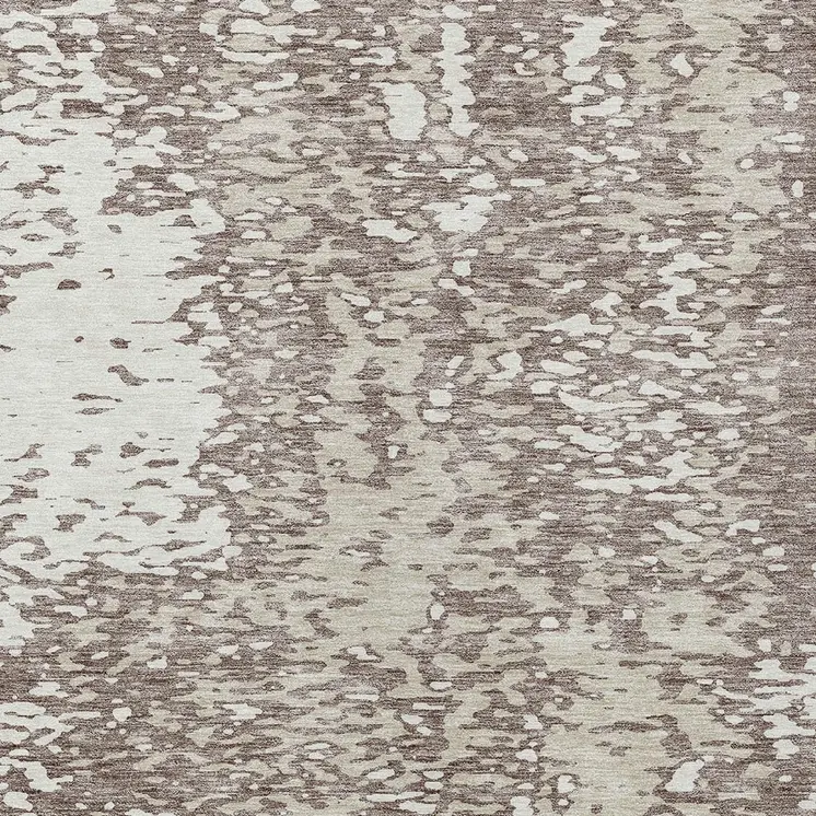 10' X 14' Taupe And Ivory Abstract Washable Indoor Outdoor Area Rug