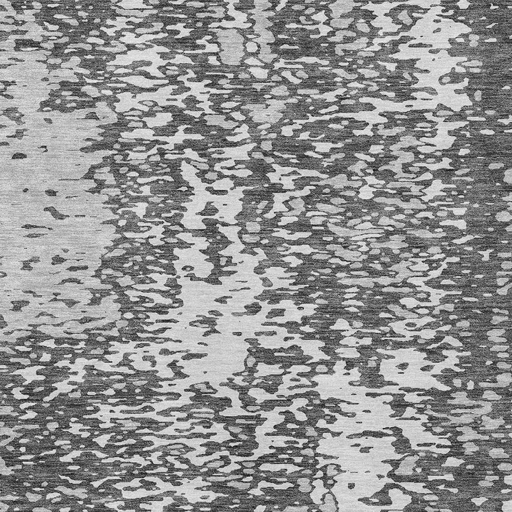 3' X 5' Charcoal And Silver Abstract Washable Indoor Outdoor Area Rug