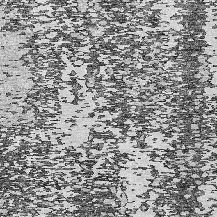 8' X 10' Charcoal And Silver Abstract Washable Indoor Outdoor Area Rug