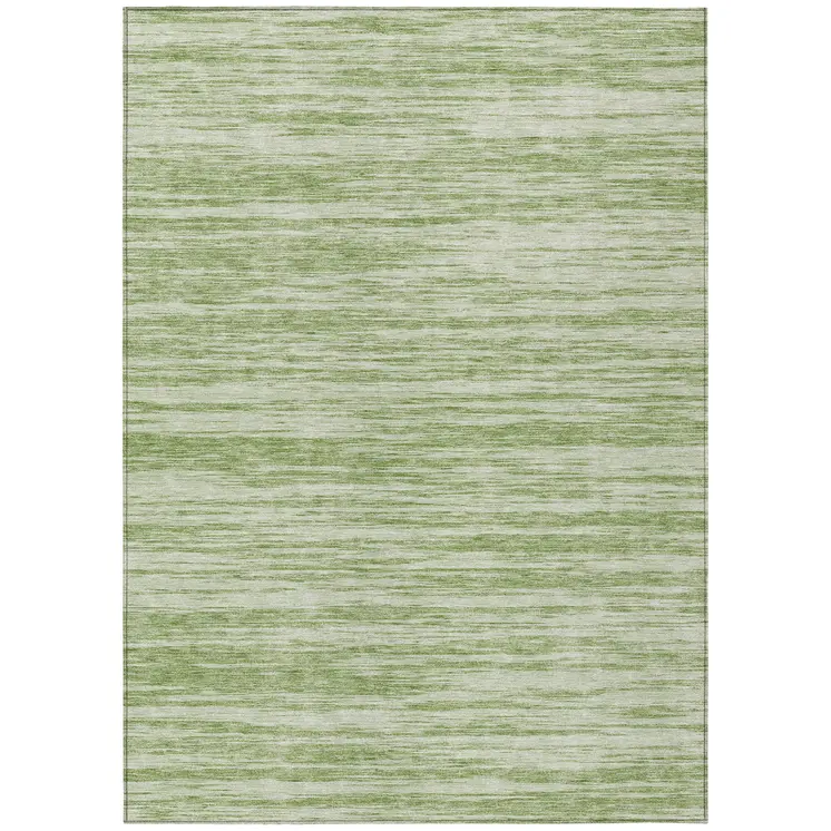 5' X 8' Sage And Ivory Abstract Washable Indoor Outdoor Area Rug