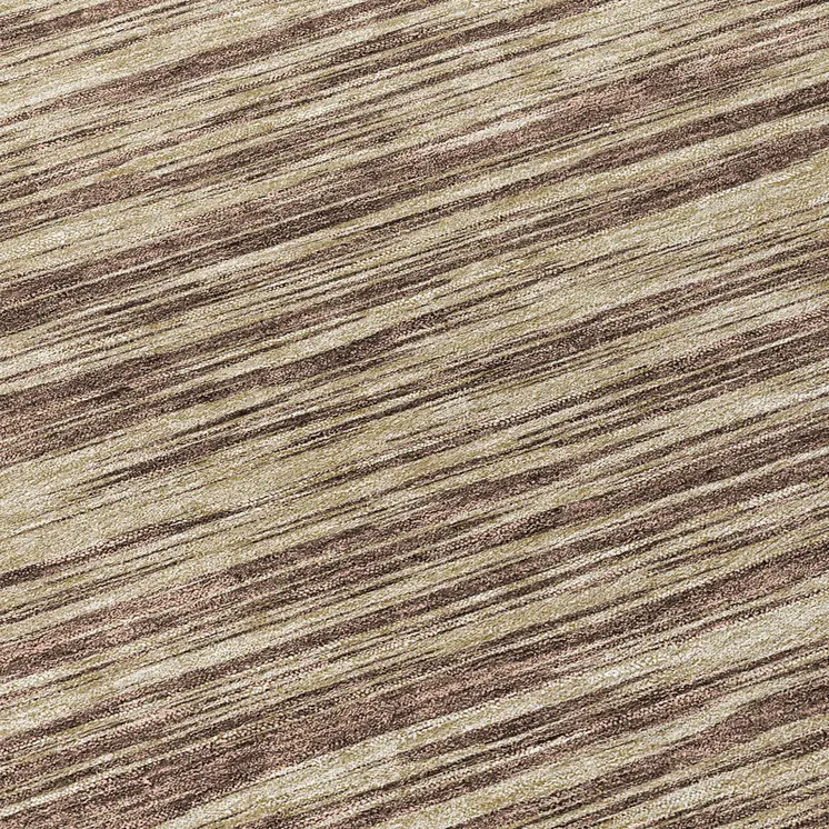 8' Brown And Beige Round Abstract Washable Indoor Outdoor Area Rug
