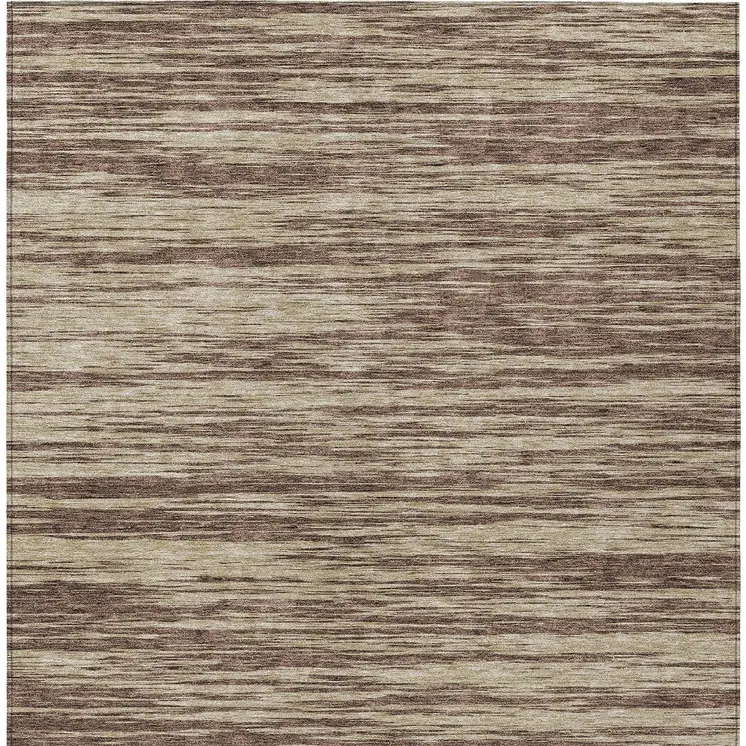 9' X 12' Brown And Beige Abstract Washable Indoor Outdoor Area Rug