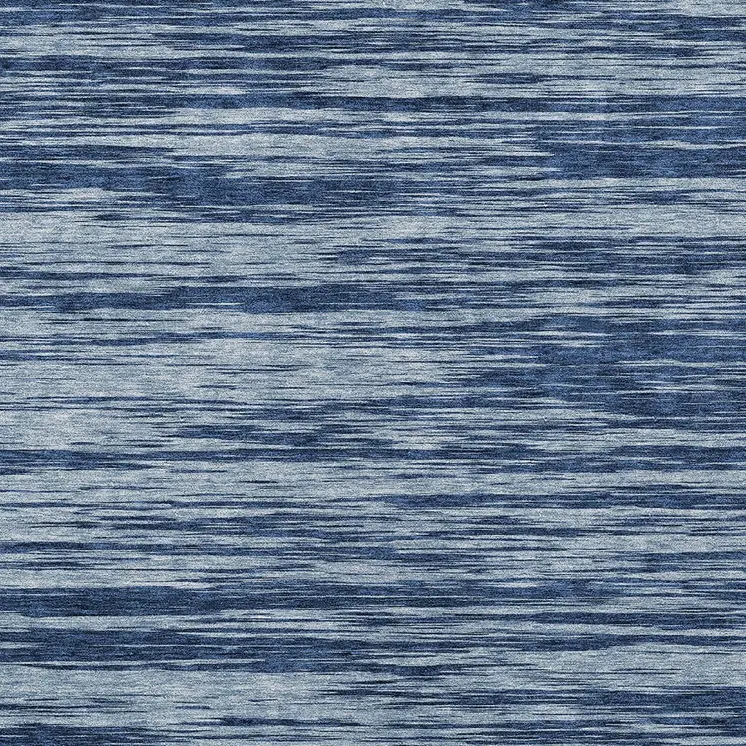 3' X 5' Blue And Navy Blue Abstract Washable Indoor Outdoor Area Rug